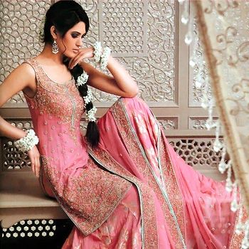 Looking Fashionable a in Pink Bridal Dress