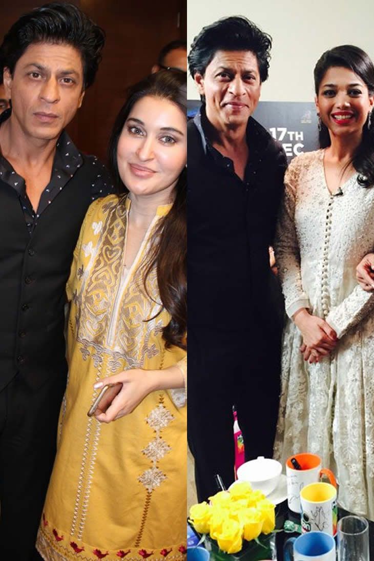 Shaista Lodhi and Sanam Jung Selfie with Shahrukh Khan
