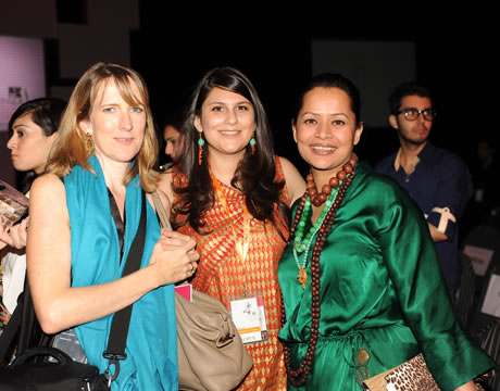 Eleanor Wason , Selina Rashid Khan with Andleeb Rana at PFDC Fashion Week Karachi