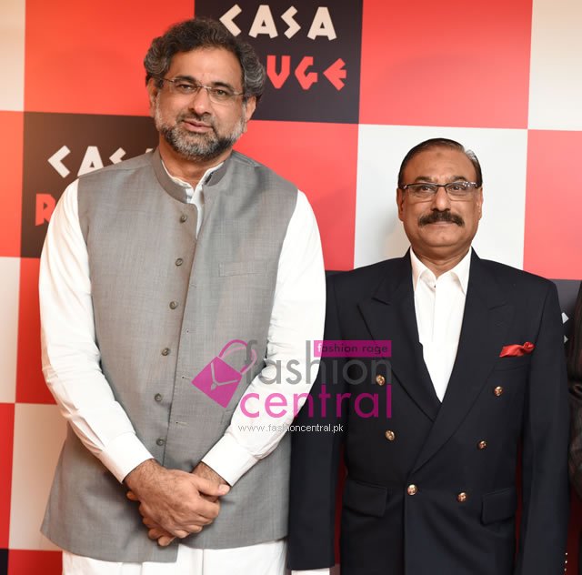 Casa Rouge owner Tariq Naeem Chughtai with Minister Shahid Khaqan Abbasi