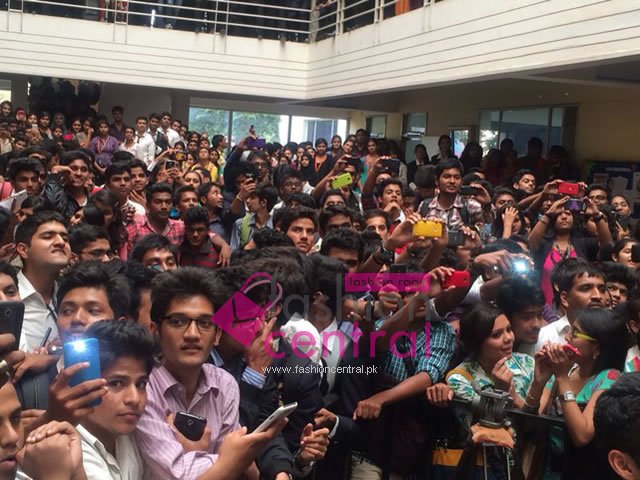 Fawad and Sonam promoting Khoobsurat by visiting their fans