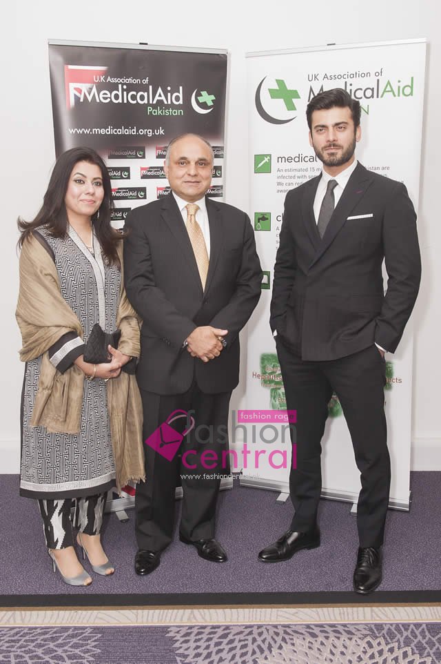 Pakistan High-Commissioner Syed Ibne Abbas, his wife Sadaf and Fawad Khan