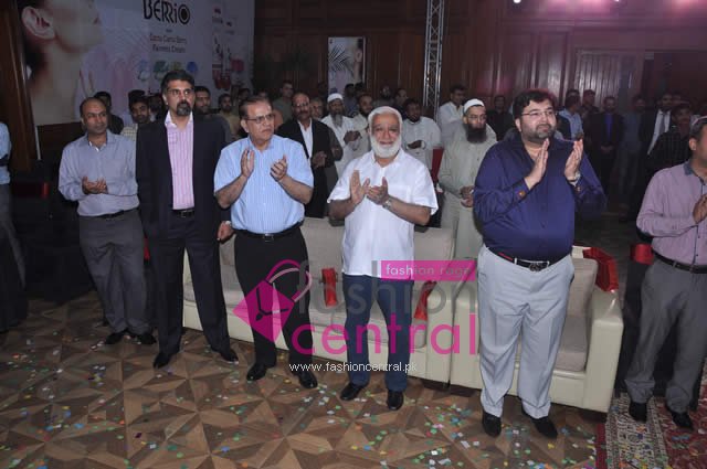 Mr Wasim, Mr Jahanzeb, Mr Shamsi, and Mr Shazeb Akram applauding unveiling of Berrio products