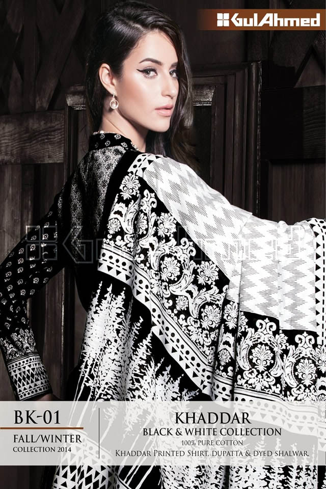 Gul Ahmed Black and White 2014 Winter Collection