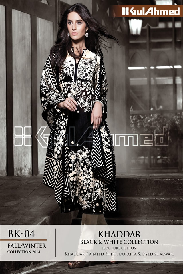 2014 Latest Gul Ahmed Black and White Collection
