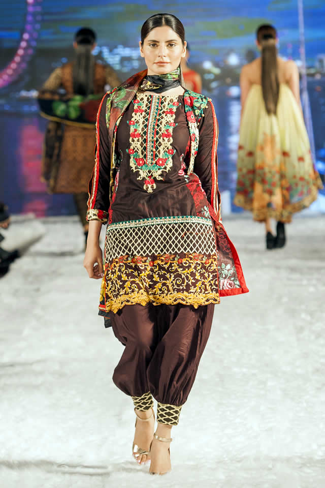 Al Zohaib Textile Pakistan Fashion Week 9 London Dresses collection 2016 Images