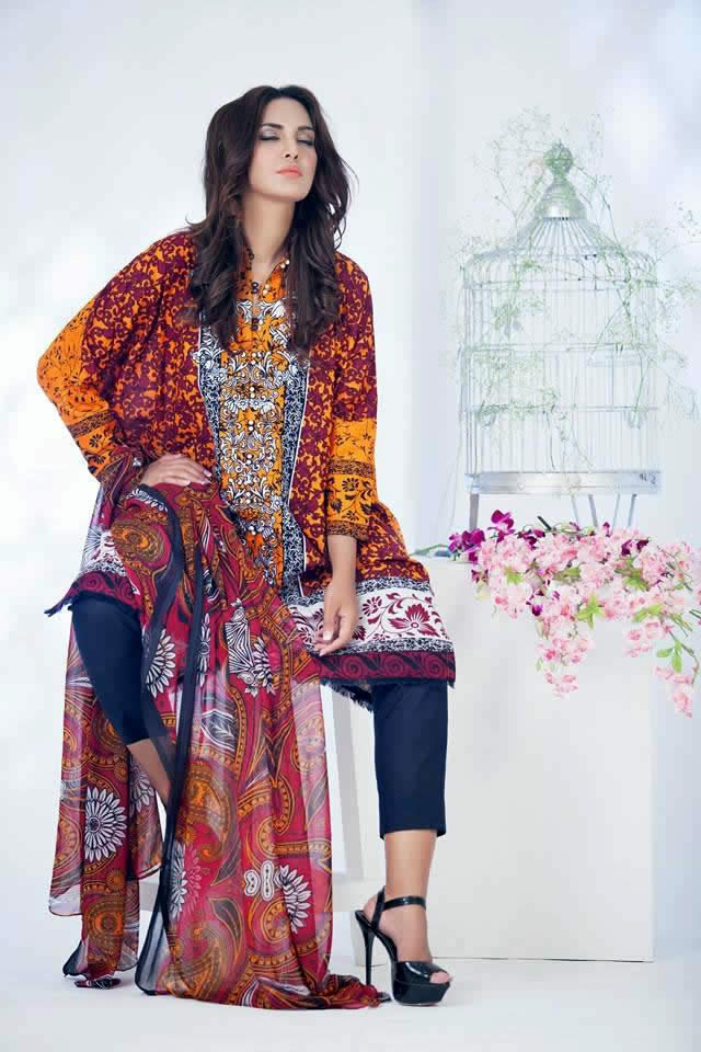 2015 Summer Lawn Prints Ayesha Somaya Formal Dresses Pics