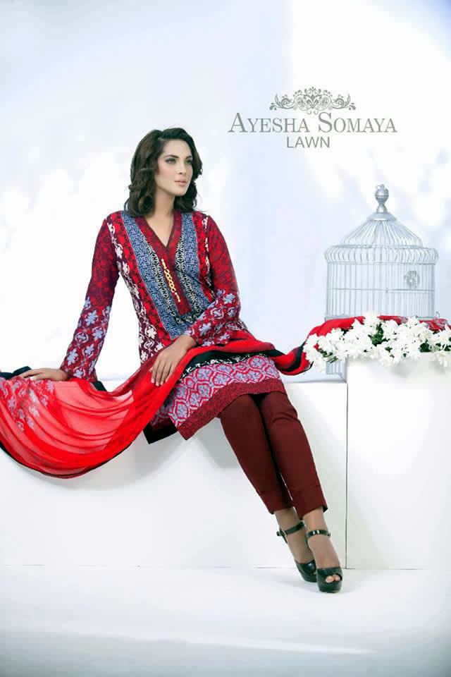 2015 Summer Lawn Prints Ayesha Somaya Dresses Gallery