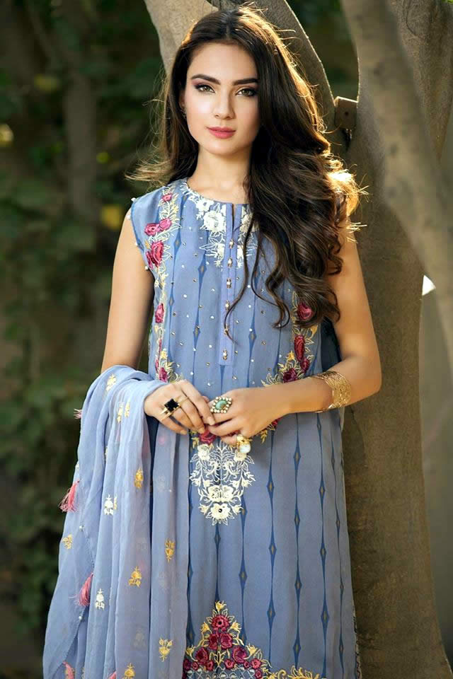 So Kamal Summer Embroidered Chiffon Dresses Collection 2016